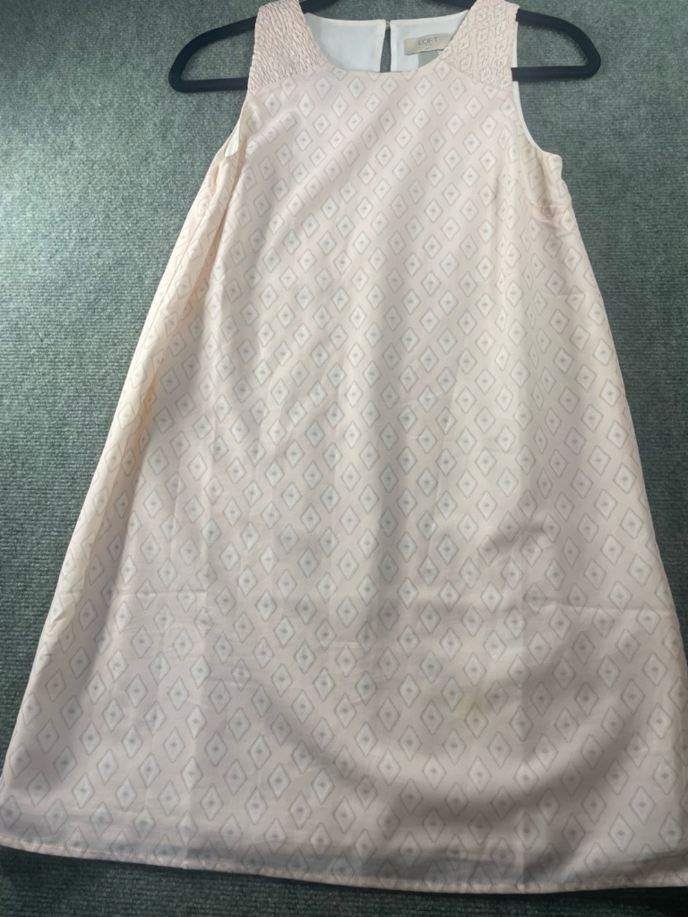 LOFT Pale Pink Diamond-Print Sleeveless Dress